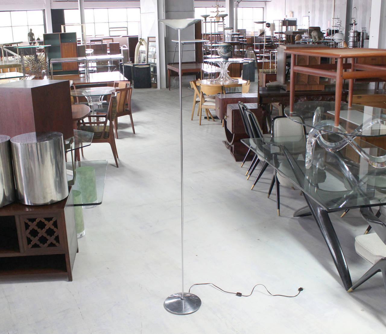 Mid Century Modern Thin Profile Elegant Estiluz Hallogen Floor Lamp Torchere