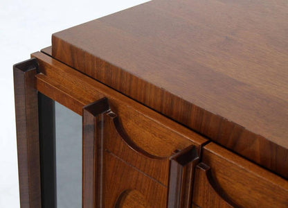 Mid Century Modern Oiled Walnut Brutalist  Night Stand End Table Double Door