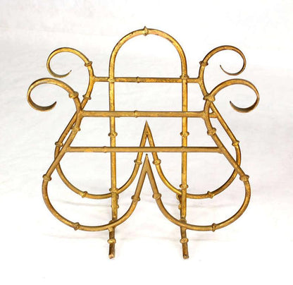 EstablishedLines Faux Bamboo Metal Magazine Rack, Hollywood Regency Style