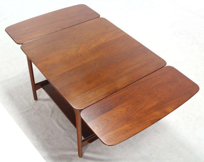 EstablishedLines John Stuart Danish Mid Century Modern Solid Teak Drop Leaf Coffee Center Table