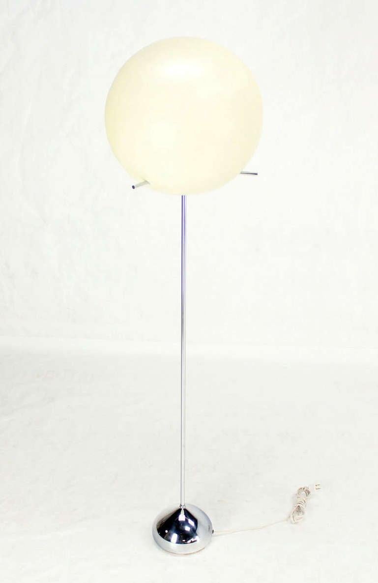 EstablishedLines Large Diameter Ball Globe Shade 360 Degree Adjustable Floor Lamp Chrome Base