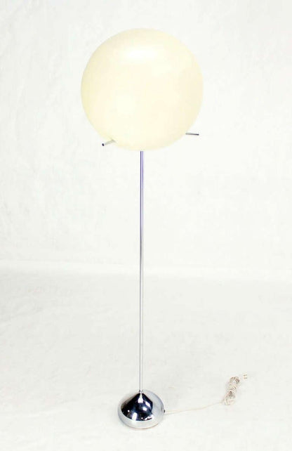 EstablishedLines Large Diameter Ball Globe Shade 360 Degree Adjustable Floor Lamp Chrome Base
