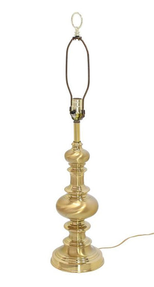 Pair of Heavy Solid Brass Finial Shape Table Lamps