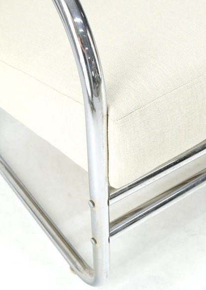 Art Deco Bauhaus Wolfgang Hoffmann Chrome Bent Tube Sette Sofa New Upholstery