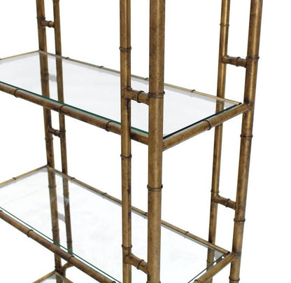 Faux Bamboo Arch Shape Glass Shelves Etagere
