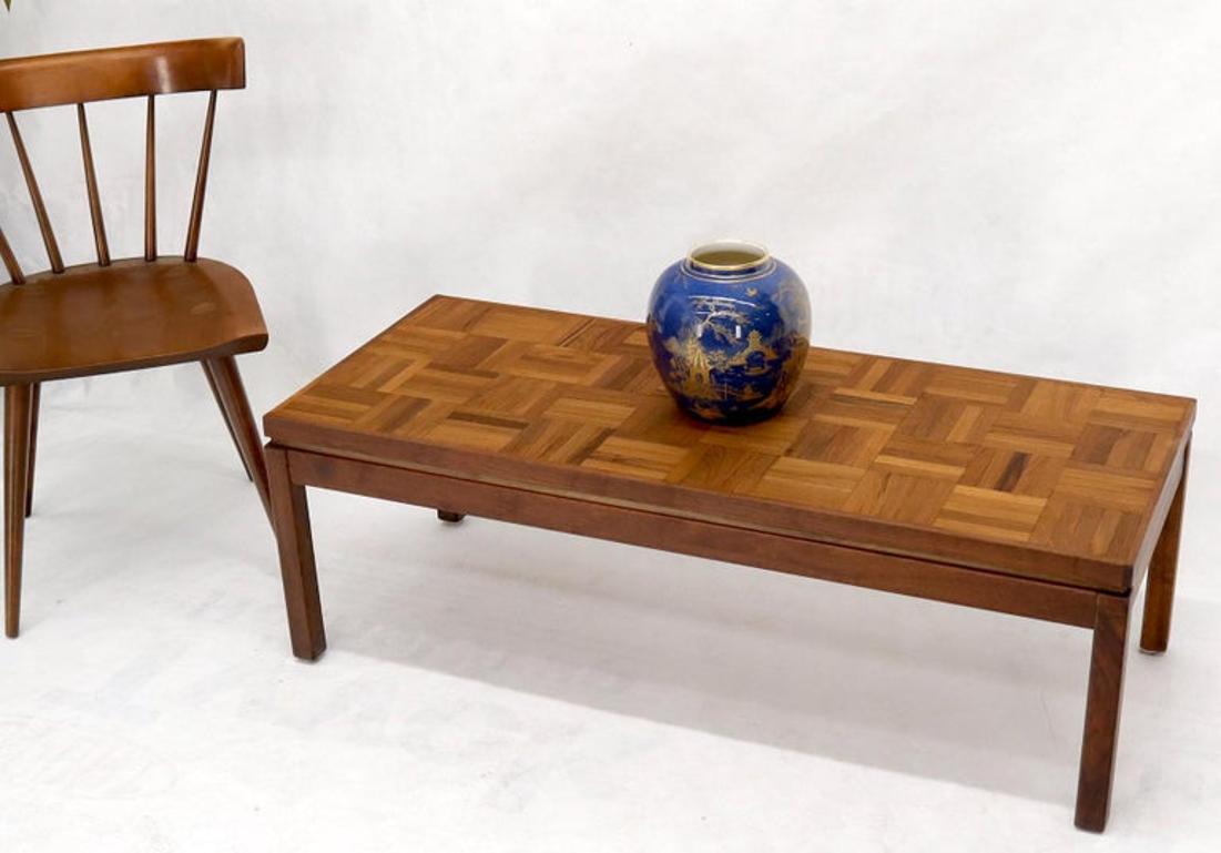 Rectangle Parquet Top Oiled Walnut Coffee Table
