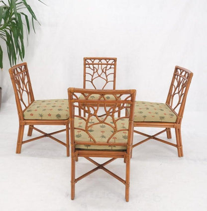 Set of 4 Bamboo Mid-Century Modern Dining Chairs MINT!