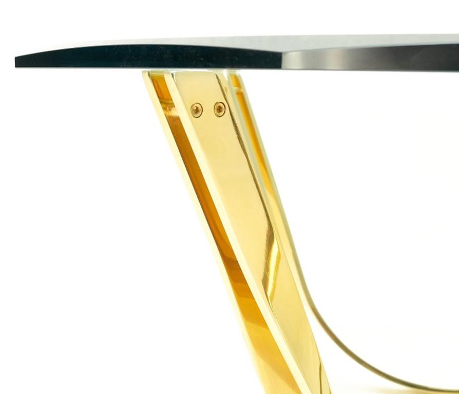 Roger Sprunger for Dunbar Mid-Century Modern Brass Glass Coffee Table Clean!