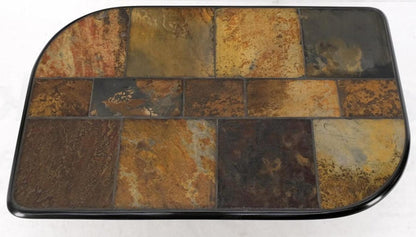 Lava Rock Multicolor Tile Top Pedestal Base Guitar Pick Shape Coffee Table