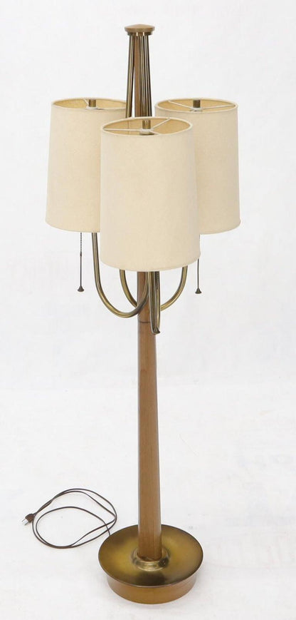 Large Mid-Century Modern Three arms Table or Floor Lamp with Cylinder Shades