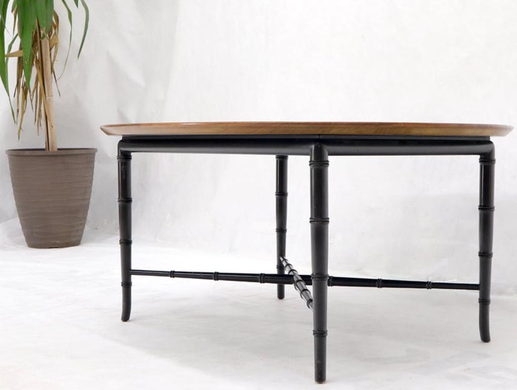 Tapered Faux Bamboo Leg Oval Top Coffee Table
