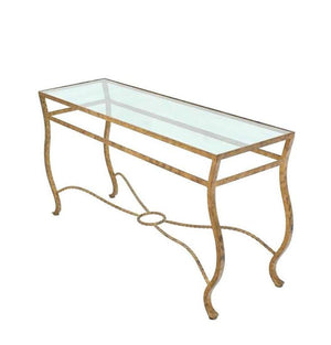 Pair of Ornate Gold Finish Console Tables