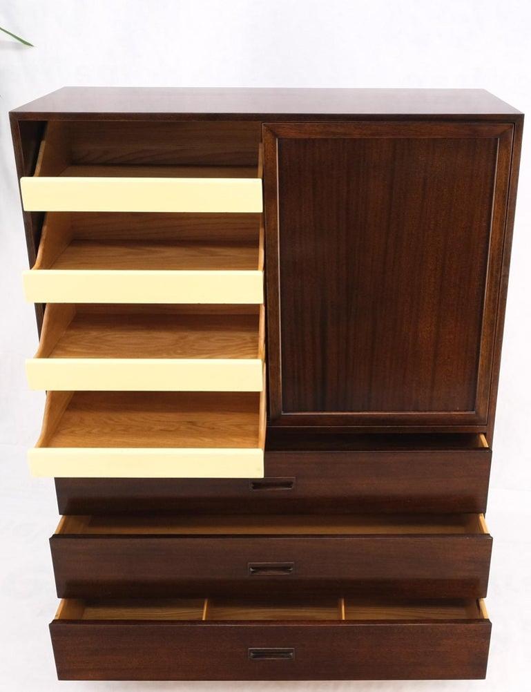 Harvey Probber Espresso Mahogany Sliding Doors 10 Drawers Gentlemen's Chest Mint