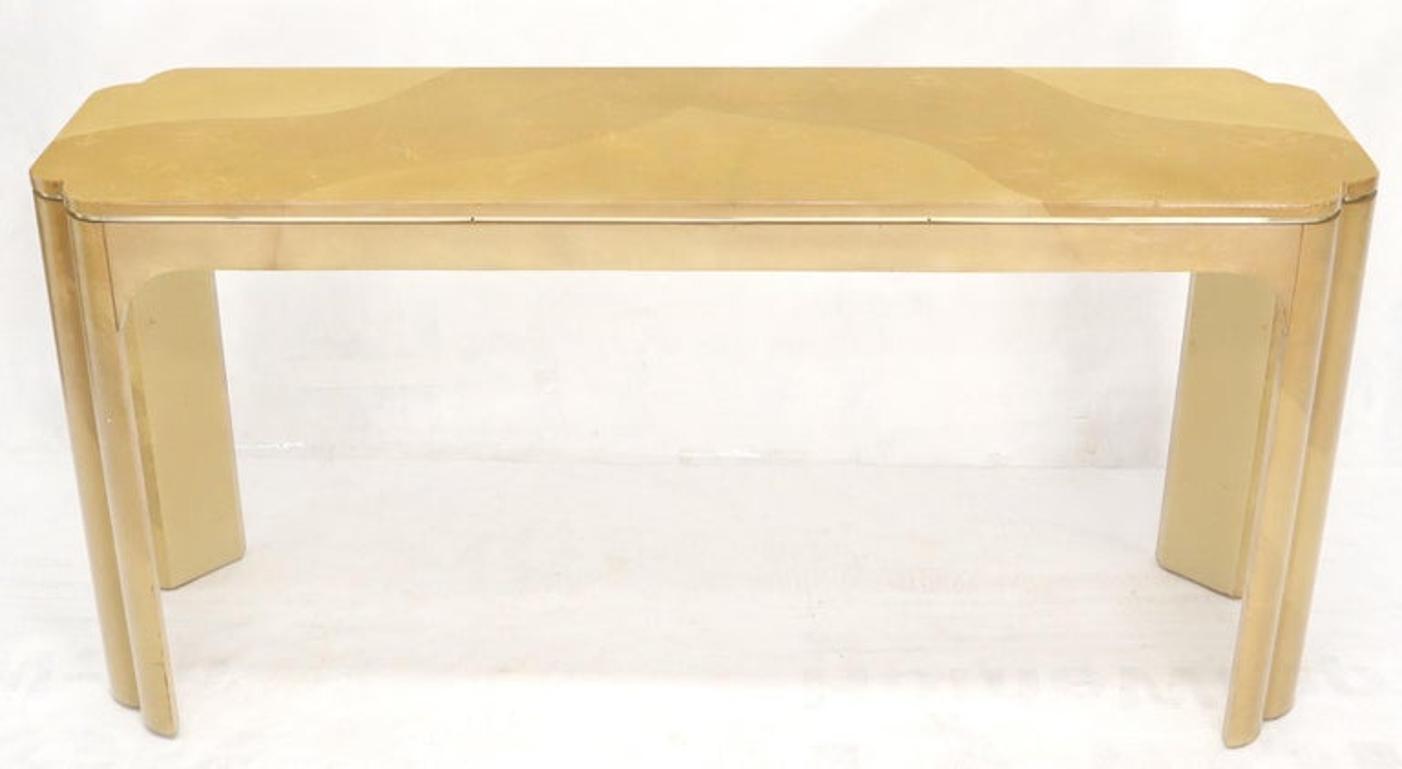 Faux Goat Skin Tan Console Sofa Table