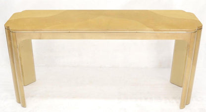 Faux Goat Skin Tan Console Sofa Table