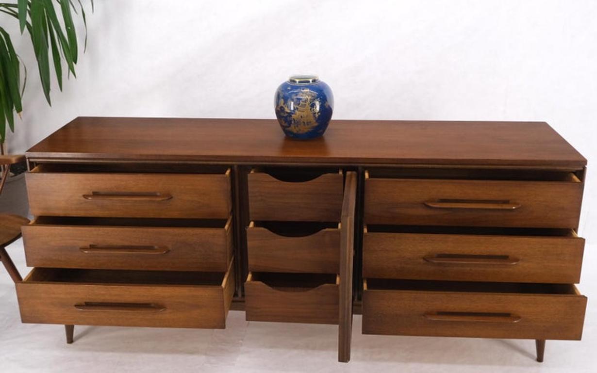 American Medium Light Walnut 9 Drawers 2 Door Compartment Long Dresser Mint