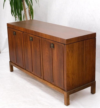Three Doors Compartments Two Fitted Doors Walnut Mid Century Server Buffet