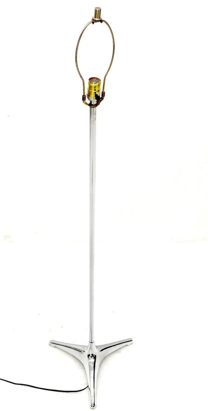 Mid Century Modern Chrome Triangular Star Shape Base Floor Lamp