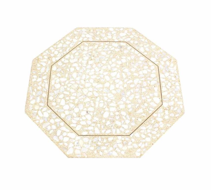 Large Harvey Probber Style Terrazzo Octagon Shape Top Coffee Table