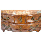 Bombe Bronze Ormolu Marble Top French Satinwood Louis XV 3 Drawers Dresser MINT!