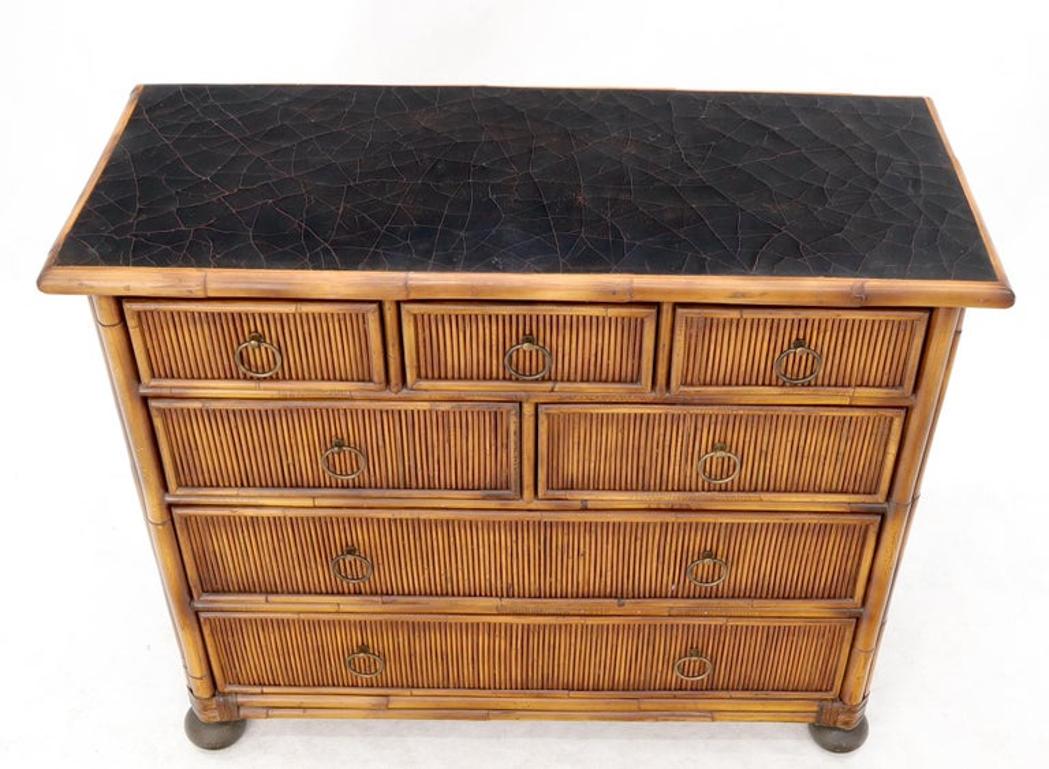Rattan 7 Drawer Bachelor Chest of Drawers by Baker
