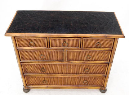 Rattan 7 Drawer Bachelor Chest of Drawers by Baker
