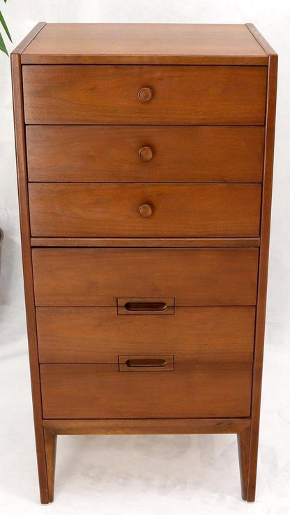 Mid-Century Modern American Walnut Tall Skinny Lingerie Chest Dresser