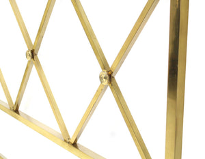 Glamorous Brass King-Size X Pattern Headboard Brass Rosetts