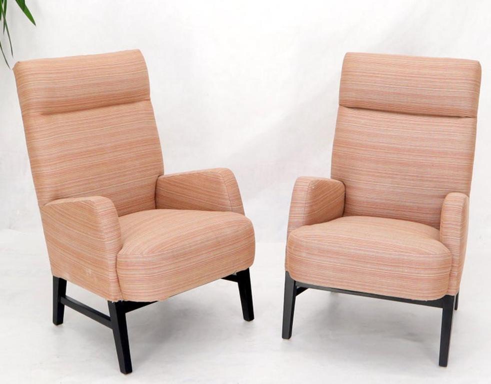 Pair of mid-century modern tall backs lounge chairs