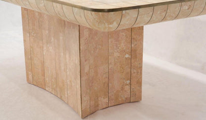 Brass & Tessellated Marble Stone Tile Top Dining Conference Tables