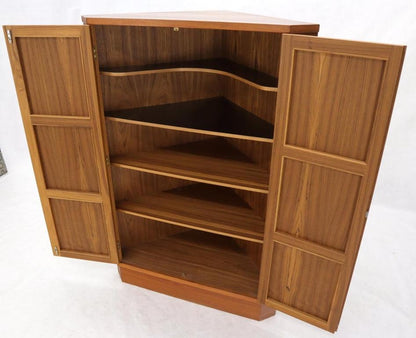 Danish Teak Corner Storage Liquor Cabinet Bar