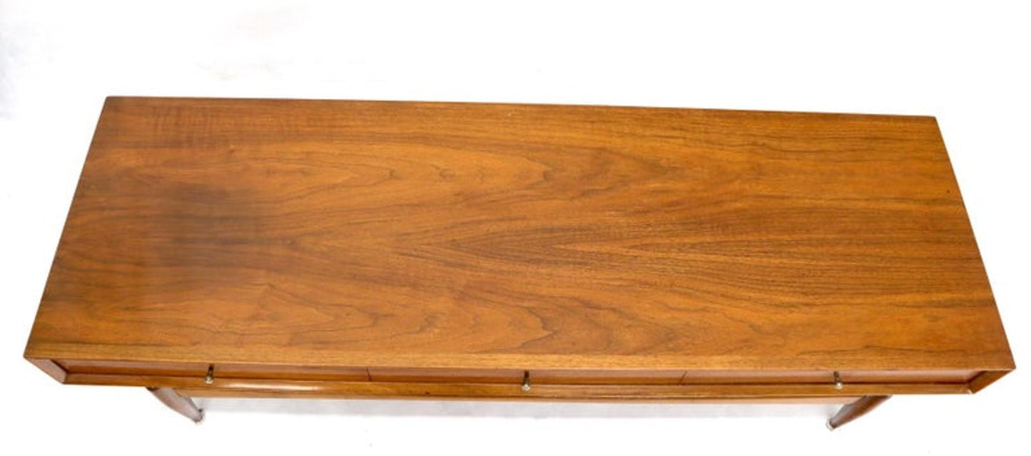 Glenn of California Atr. Walnut Three Drawers Coffee Table on Sculpted Legs