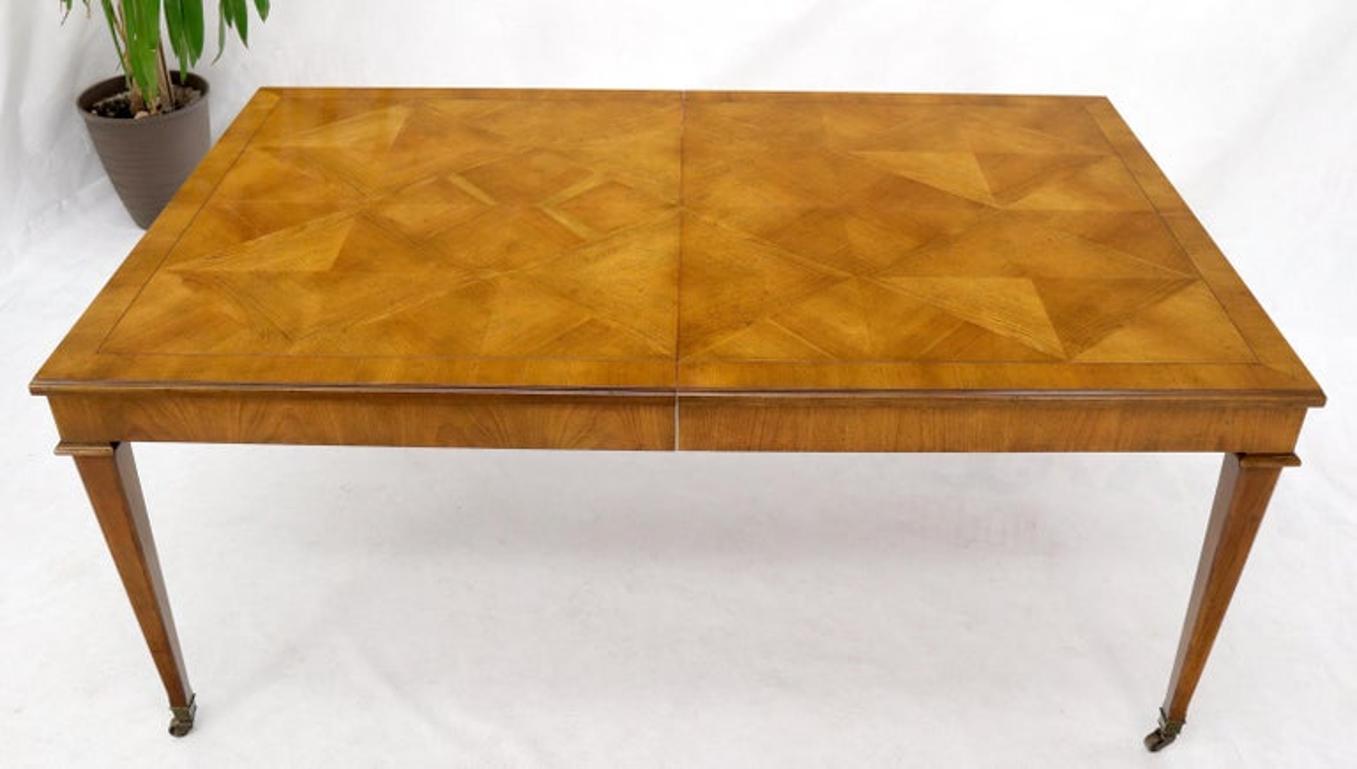 Baker Parquet Top Rectangle Dining Table with Two Extension Leaves Boards