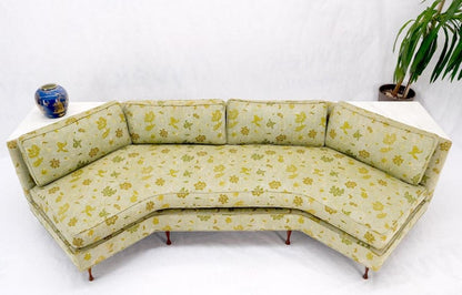 Wrap Around Mid-Century Modern Sofa W Pair Matching Marble Top Tables Mint!