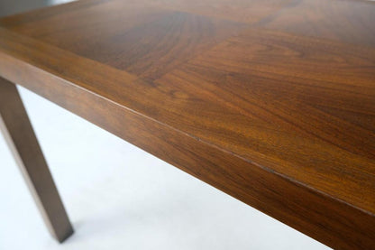 Rectangle Walnut Mid-Century Modern Parsons Style End Side Table Stand