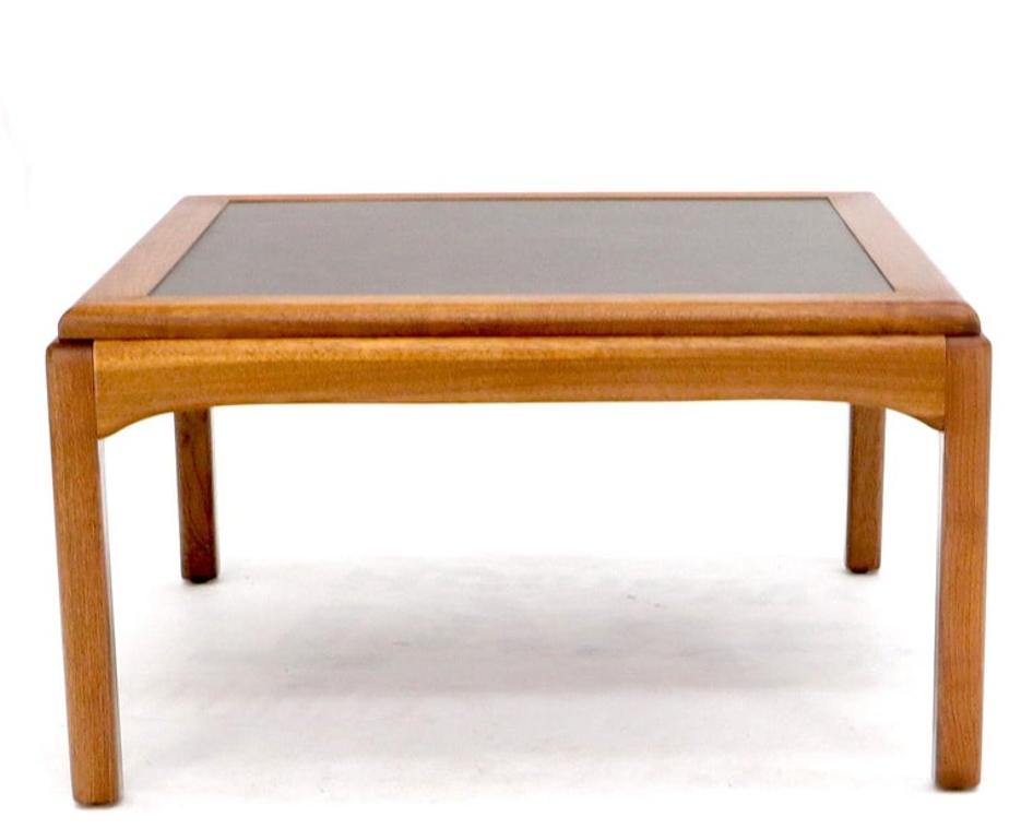 Square Oiled Walnut Faux Slate Top Coffee Table