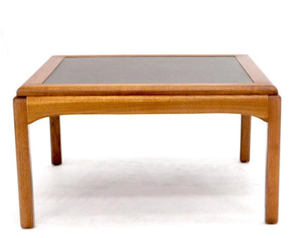 Square Oiled Walnut Faux Slate Top Coffee Table