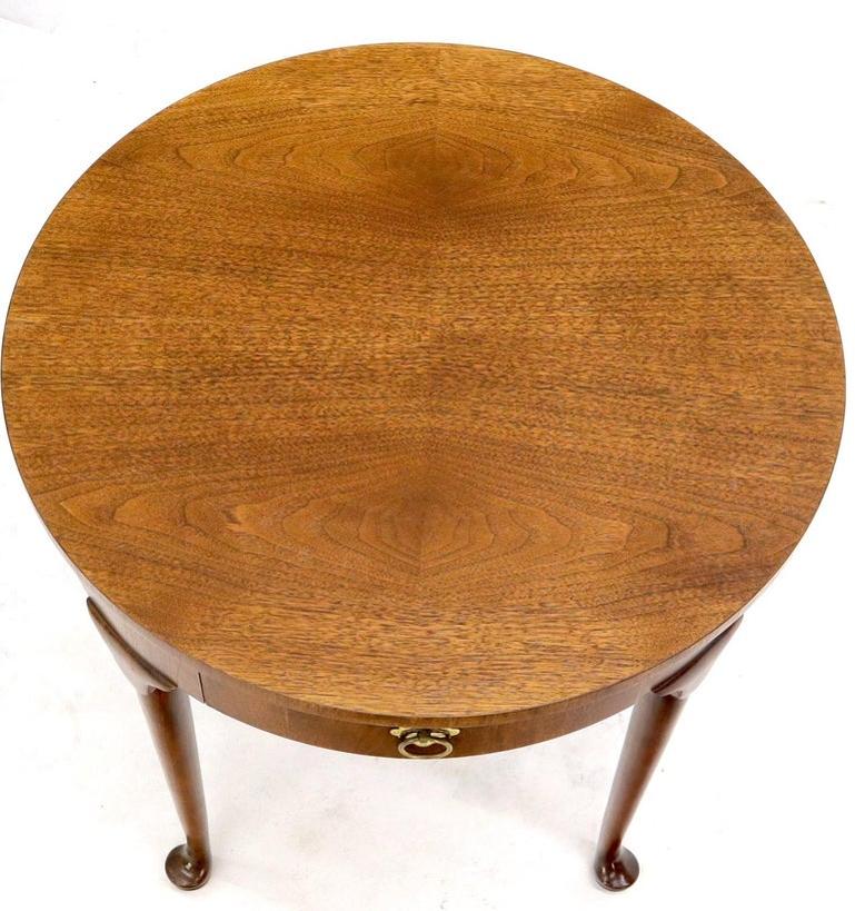 Queen Ann Walnut One Drawer Lamp Side Table Stand by Baker