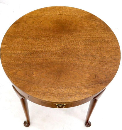 Queen Ann Walnut One Drawer Lamp Side Table Stand by Baker