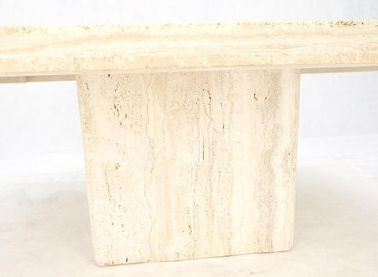 Large 41" Square Italian Mid Century Modern Single Pedestal Coffee Table Beveled
