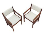 Pair of Oiled Walnut Armchairs New Upholstery