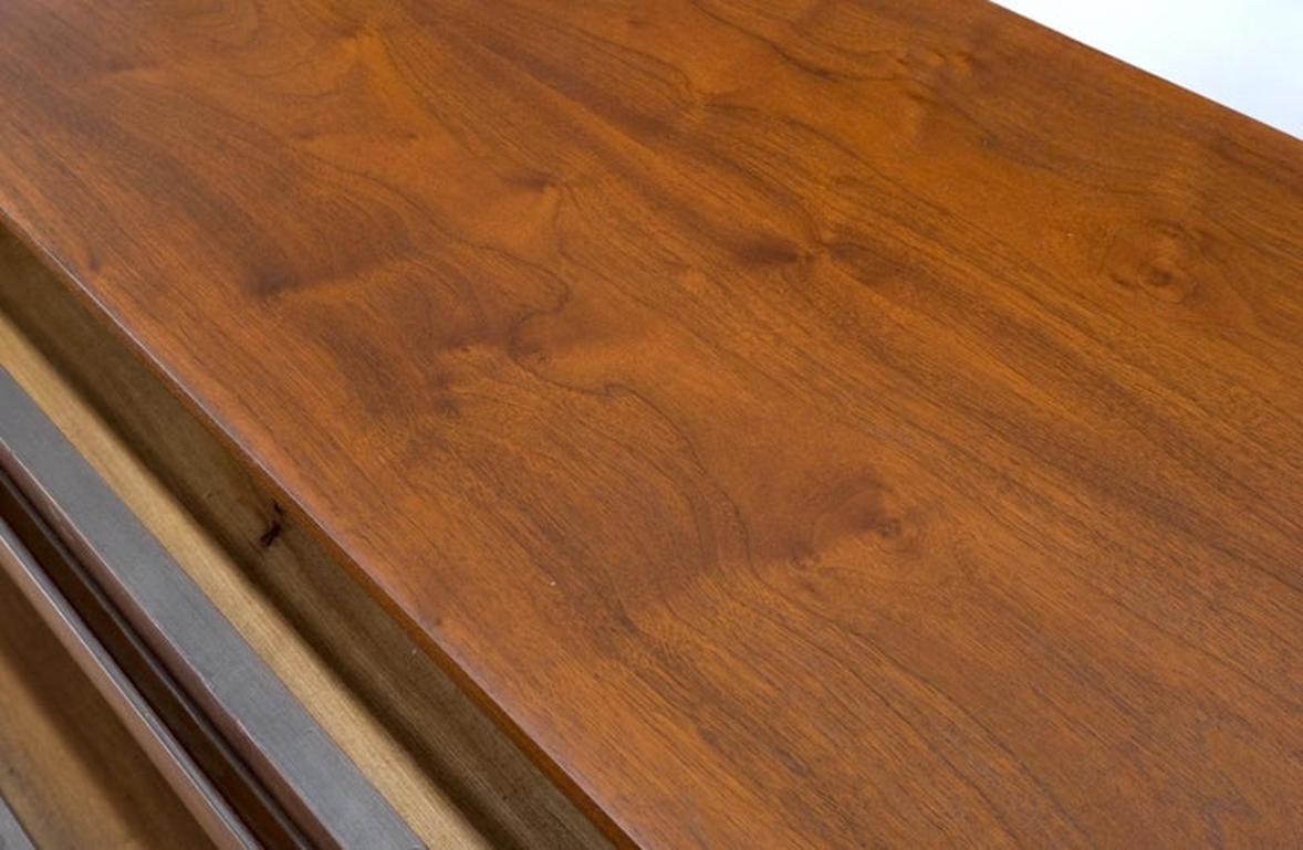 Danish Mid-Century Modern 5 Drawers High Chest Dresser Bow Tie Pulls Dowel Leg