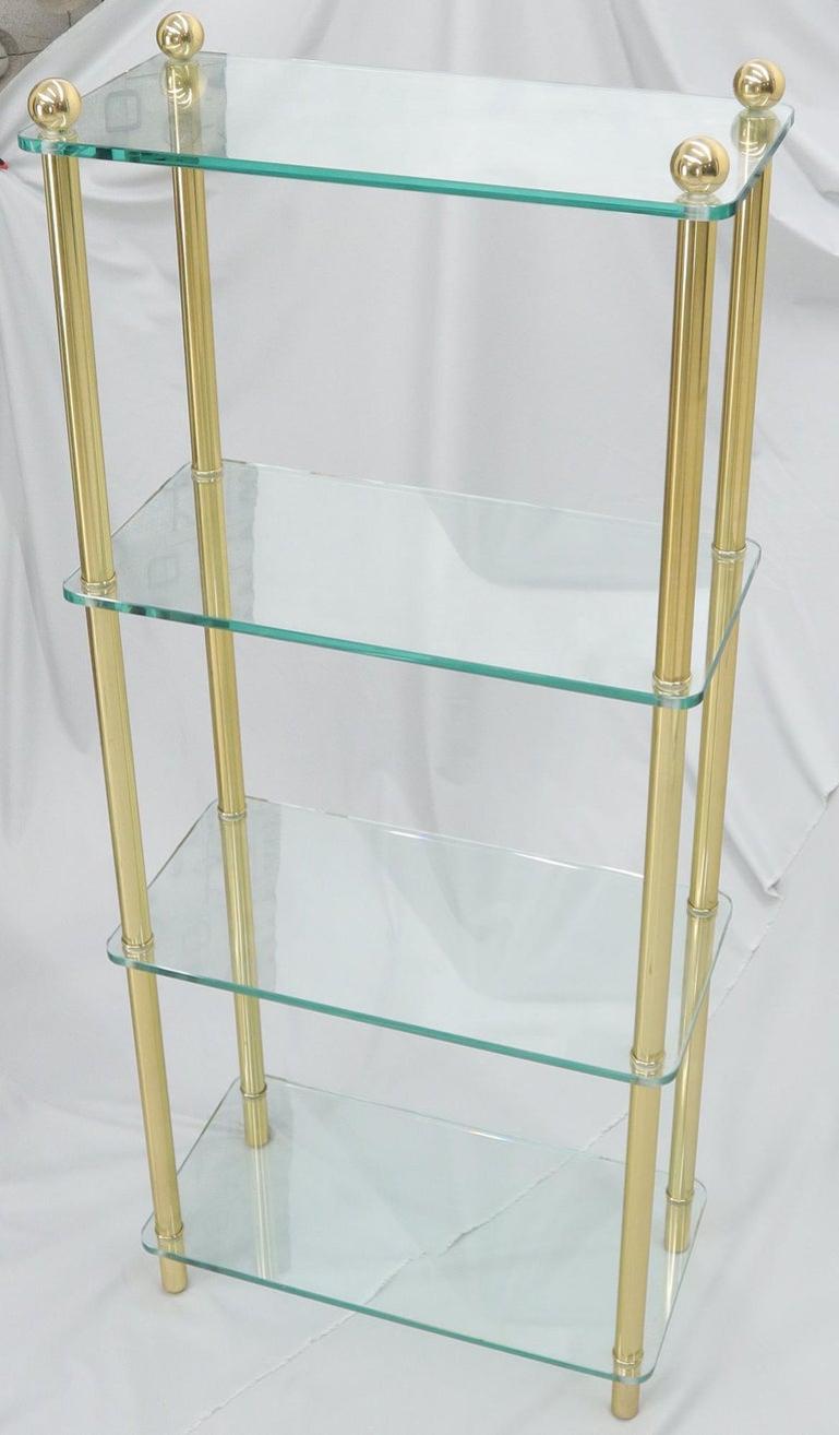 Petit Compact Class and Brass 4-Tier Étagère Shelf Bookcase
