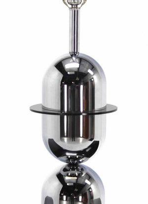 Mid Century Modern Polished Chrome Bullet Shape Table Lamp