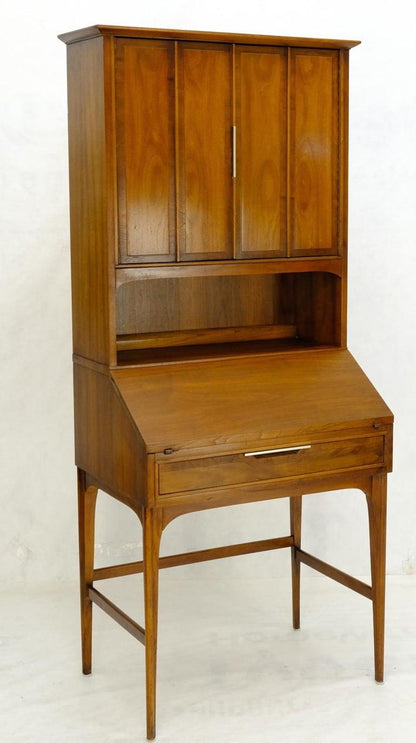 Mid-Century Modern Walnut tall Secretary Desk Bookcase