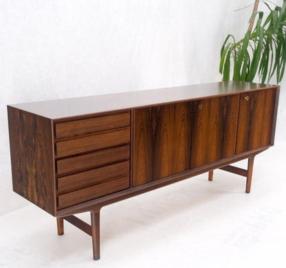 Danish Mid-Century Modern Rosewood 3 Doors 5 Drawers Credenza Dresser Mint!