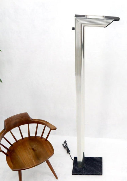 Mid-Century Modern Built in Dimer Architectural "L" Shape Floor Lamp