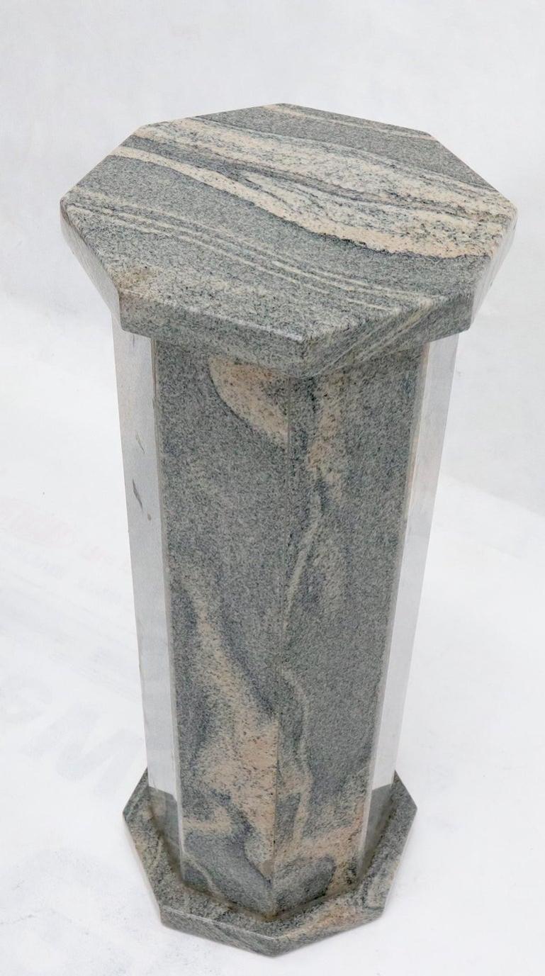Grey Granite Stone Octagon Shape Pedestal Stand