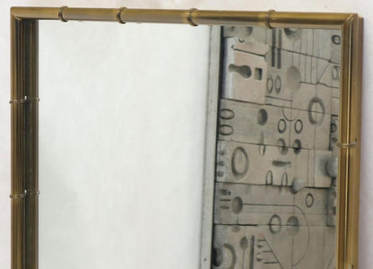 Faux Brass Bamboo Frame Rectangular Mirror