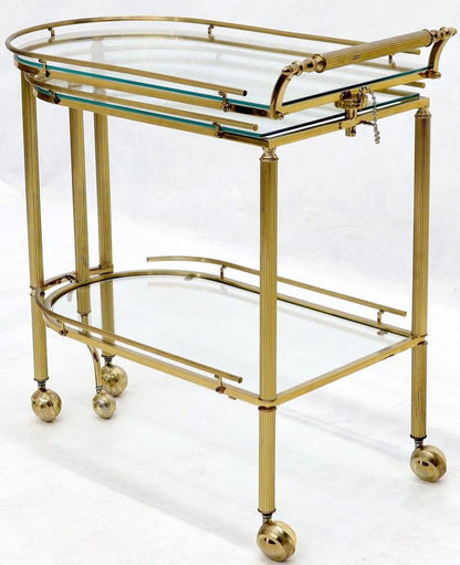 Half Oval Expandable Serving Cart Tray Table